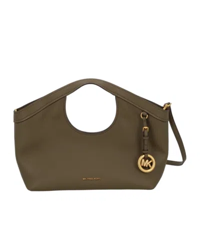 Michael Michael Kors Small Haddie Leather Tote Bag In Green