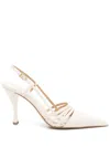 Michael Michael Kors 100mm Leather Pumps In White
