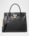 Michael Michael Kors Hamilton Large Leather Top-handle Bag In Black