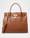 Michael Michael Kors Hamilton Large Leather Top-handle Bag In Brown