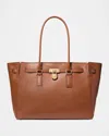 Michael Michael Kors Hamilton Large Leather Tote Bag In Brown