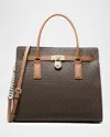 Michael Michael Kors Hamilton Large Logo Top-handle Bag In Brown