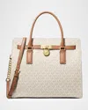 Michael Michael Kors Hamilton Large Logo Top-handle Bag In Neutral