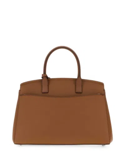 Michael Michael Kors Hamilton Logo-plaque Leather Tote Bag In Brown