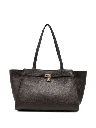 Michael Michael Kors Hamilton Logo-plaque Tote Bag In Black