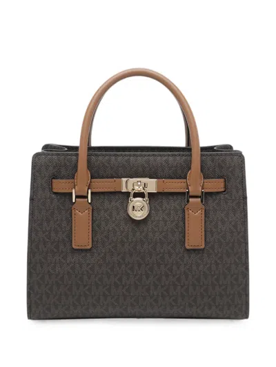 Michael Michael Kors Hamilton Logo-print Tote Bag In Brown