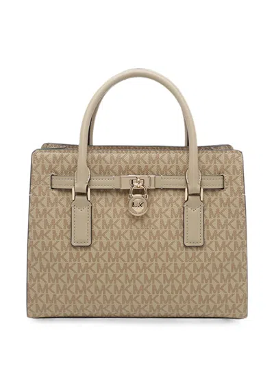 Michael Michael Kors Hamilton Logo-print Tote Bag In Neutral