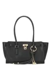 Michael Michael Kors Structured Leather Shoulder Bag Charm In Black