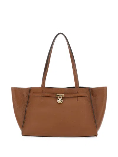Michael Michael Kors Hamilton Moderne Large Leather Tote Bag In Brown