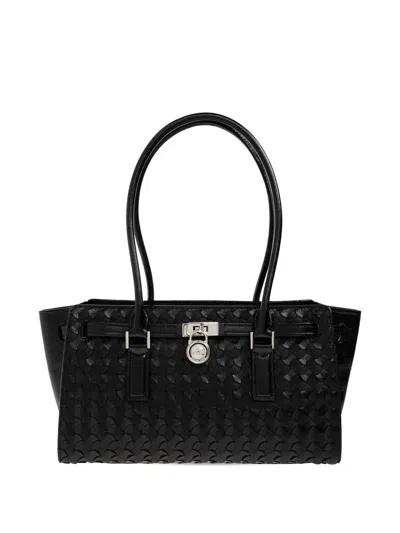 Michael Michael Kors Hamilton Moderne Leather Shoulder Bag In Black