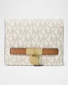 Michael Michael Kors Hamilton Moderne Small Logo-print Canvas Wallet In Multi