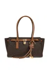 Michael Michael Kors Hamilton Moderne Small Signature Logo Satchel Bag In Brown