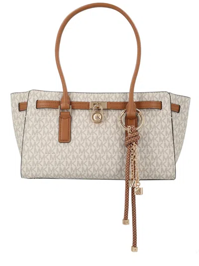Michael Michael Kors Hamilton Moderne Small Signature Logo Satchel In Brown