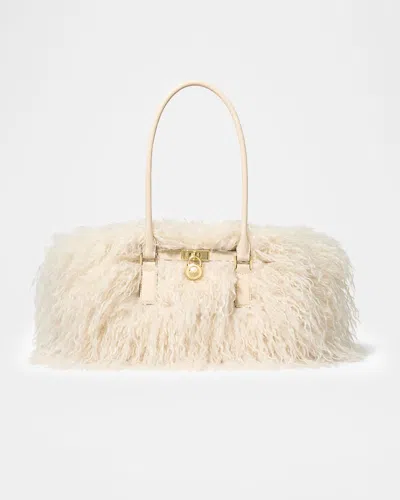 Michael Michael Kors Hamilton Small Faux Fur Tote Bag In Brown