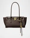 Michael Michael Kors Hamilton Small Grained Leather Tote Bag In Brown
