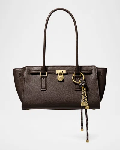 Michael Michael Kors Hamilton Small Grained Leather Tote Bag In Brown