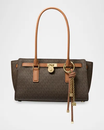 Michael Michael Kors Hamilton Small Monogram Tote Bag In Brown