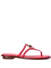 Michael Michael Kors Hampton Logo-plaque Thong-strap Slides In 615