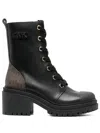 Michael Michael Kors Hanley 75mm Leather Combat Boots In Black