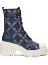 Michael Michael Kors Hanley Chunky-sole Combat Boots In Blue