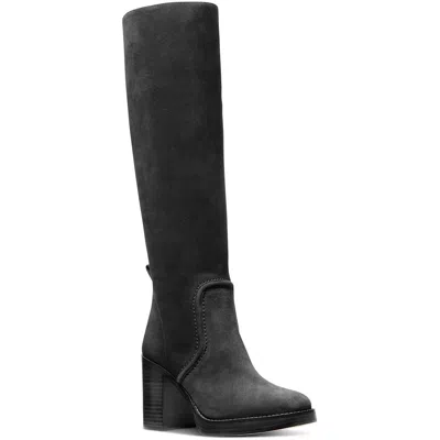 Michael Michael Kors Hayden Womens Block Heel Leather Knee-high Boots In Black