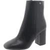 Michael Michael Kors Hazel Womens Faux Leather Block Heel Booties In Black
