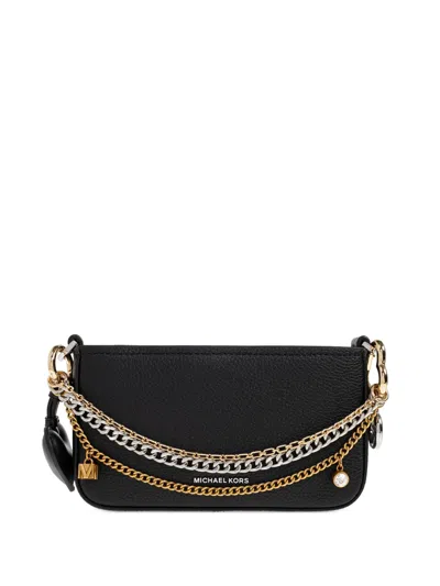 Michael Michael Kors Heart-charm Leather Tote Bag In Black