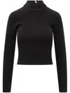 Michael Michael Kors Rear Zipped Mock Neck Jumper In Black