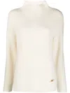 Michael Michael Kors High-neck Ribbed-knit Jumper In Neutrals