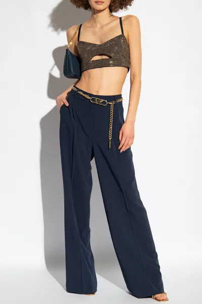 Michael Michael Kors High-rise Trousers In Navy Blue