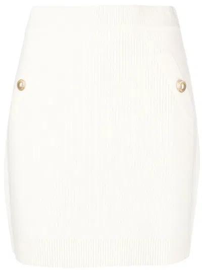 Michael Michael Kors High-waisted Ribbed Skirt In Neutrals
