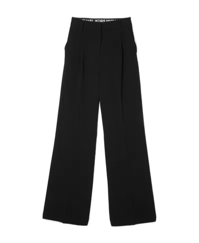 Michael Michael Kors High-waisted Tailored-cut Trousers In Black