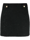 Michael Michael Kors Women's Metallic Tweed Miniskirt In Black