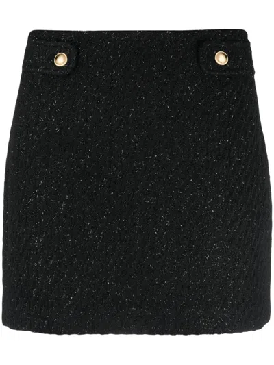 Michael Michael Kors Women's Metallic Tweed Miniskirt In Black