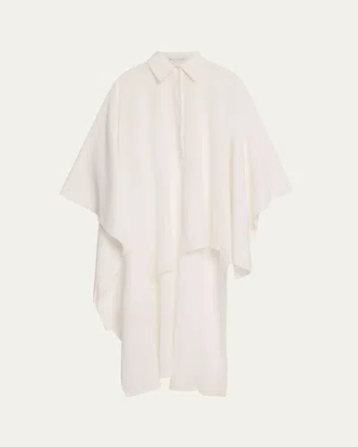 Michael Michael Kors High-low Linen Gauze Caftan In White