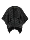 Michael Michael Kors Michael By Michael Kors Embroidered Wool Blend Poncho In Black