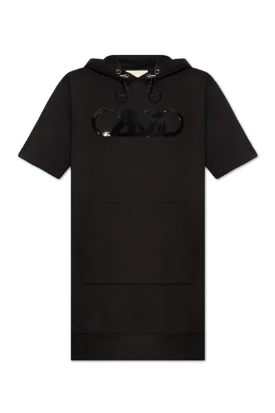 Michael Michael Kors Logo-print Organic Cotton Dress In Black