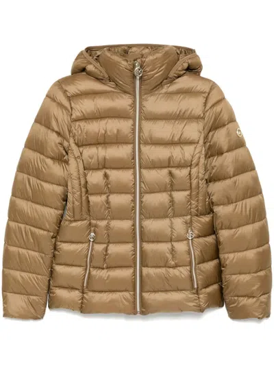 Michael Michael Kors Hooded Packable Jacket In Brown