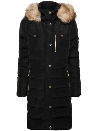 Michael Michael Kors Hooded Puffer Coat In Black