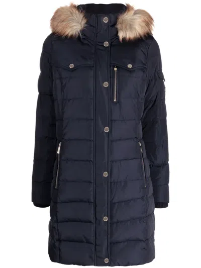 Michael Michael Kors Hooded Puffer Coat In Blue