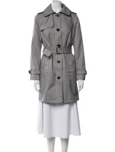 Pre-owned Michael Michael Kors Houndstooth Print Trench Coat In Multi