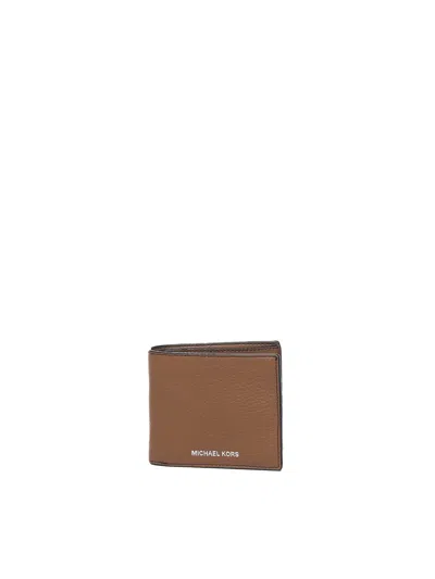 Michael Michael Kors Hudson Book Wallet In Grained Leather In Luggage
