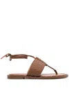 Michael Michael Kors Interwoven Ankle-strap Sandals In Brown