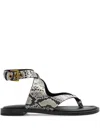 Michael Michael Kors Irene Embossed Snake-motif Flat Sandals
