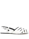 Michael Michael Kors Leather Sandals Irene Sling Flat In White