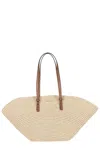 Michael Michael Kors Isa Large Beige Shopper With Woven Design And Two Adjustable Handles In Tech Fabric Woman
