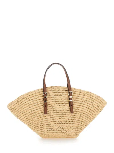 Michael Michael Kors Isa Sm Fan Tote In Beige