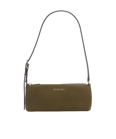 Michael Michael Kors Izzy Small Nubuck Barrel Pochette In Green