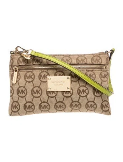 Pre-owned Michael Michael Kors Jacquard Top Handle Bag In Brown
