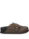 Michael Michael Kors Logo Buckle Slide Sandals In Brown